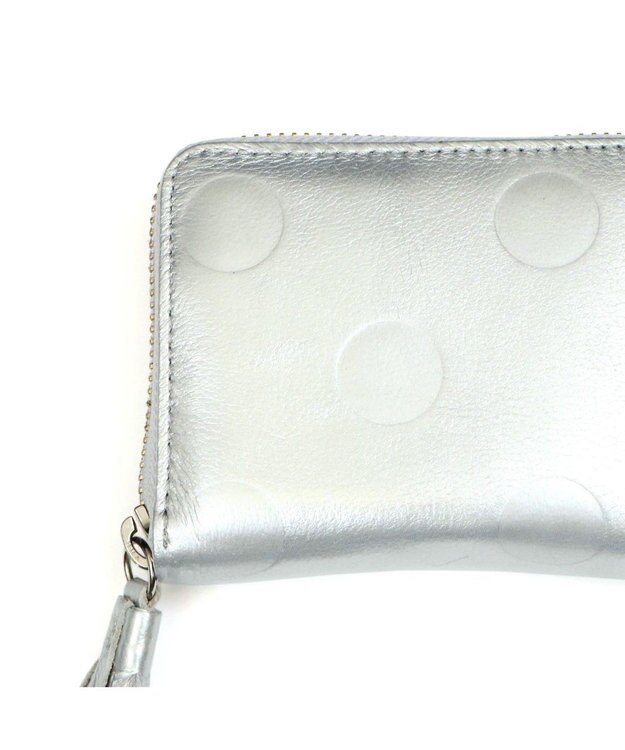 UNBILLION ペルケ perche / ドット型押し・ジャバラカードウォレット シルバー