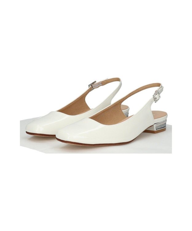 Bridget Birkin 【PARADIS COULEUR】ビジューレーンバックバンドパンプス アイボリーエナメル