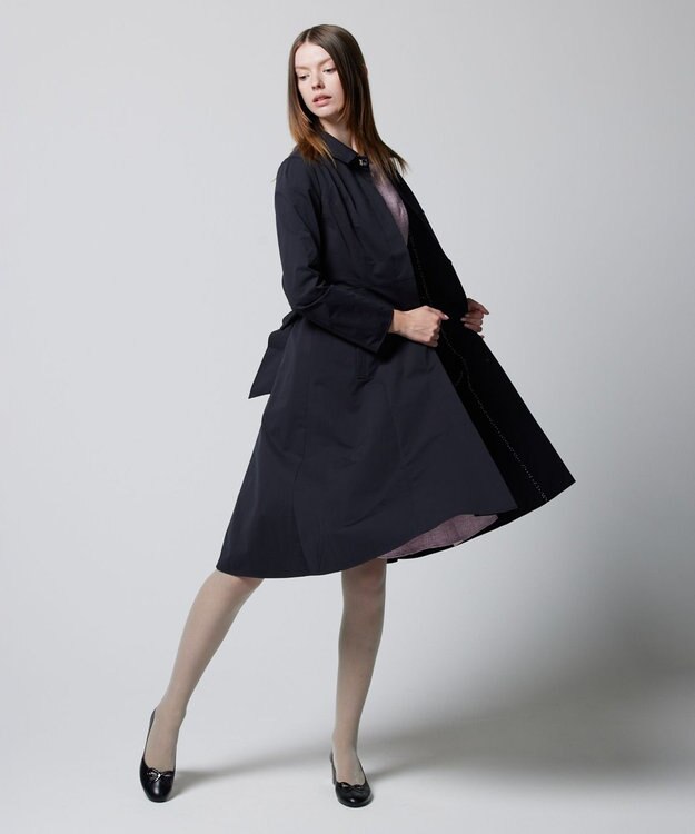 TOCCA 【洗える】TORCH 襟付きコート ネイビー系