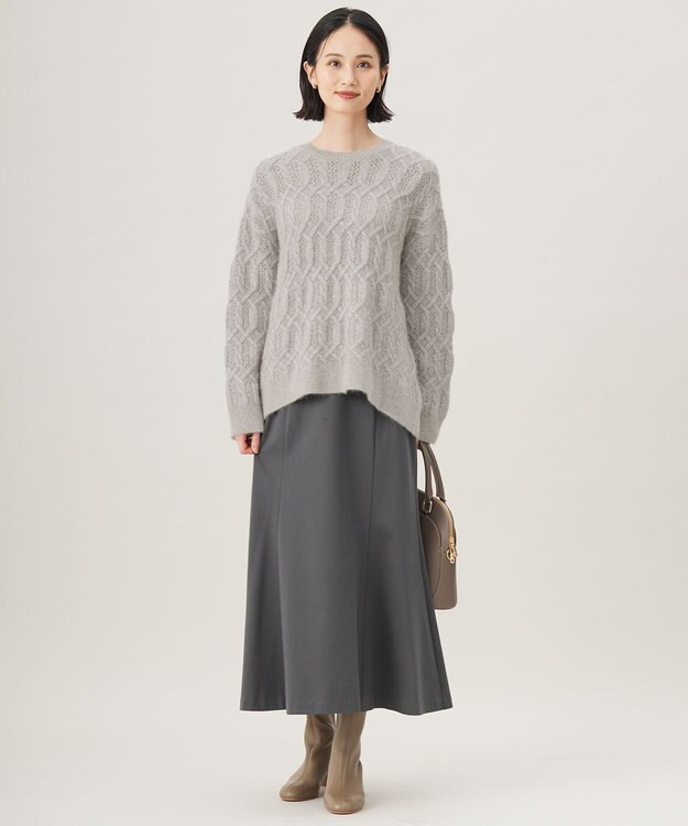 自由区 L 【セットアップ対応・洗える】エアーポンチ スカート チャコール