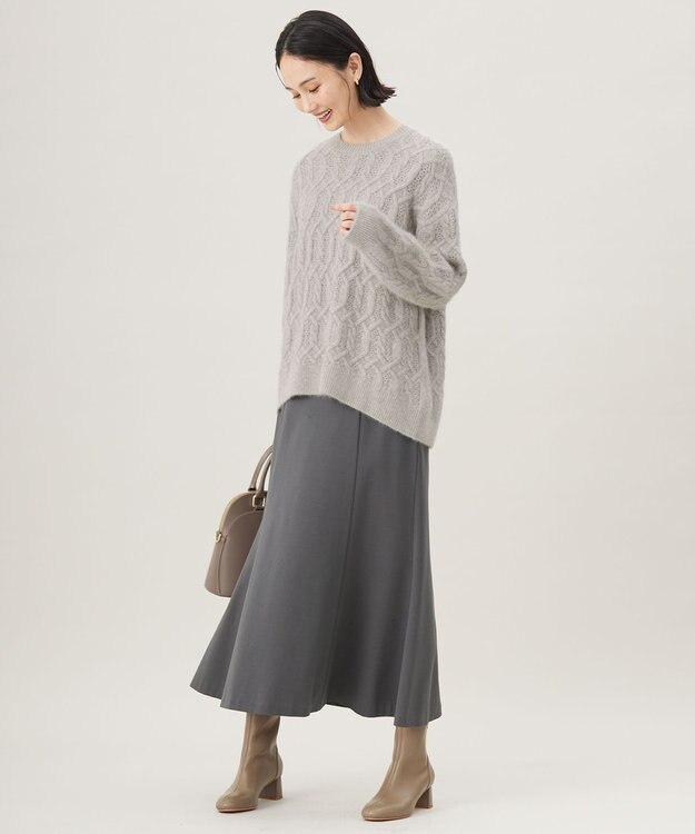 自由区 L 【セットアップ対応・洗える】エアーポンチ スカート チャコール