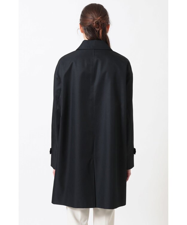 DAKS コットンシャンブレー ギャバジン オフショルダーコート ネイビー