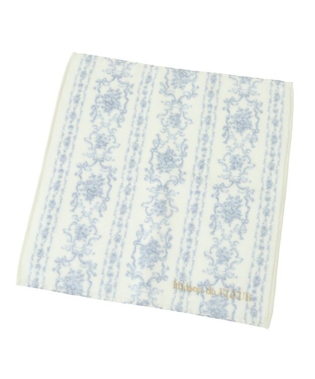 Maison de FLEUR トワルドジュイ調プリントタオルハンカチ Grayish Blue