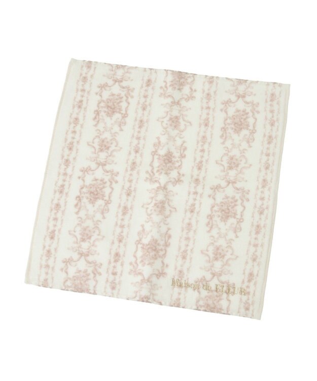 Maison de FLEUR トワルドジュイ調プリントタオルハンカチ Grayish Pink