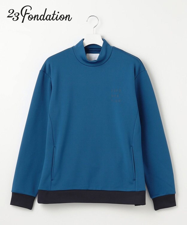 23区GOLF 【23Fondation/MEN】ストレッチ裏フリース モックネック ダルブルー系