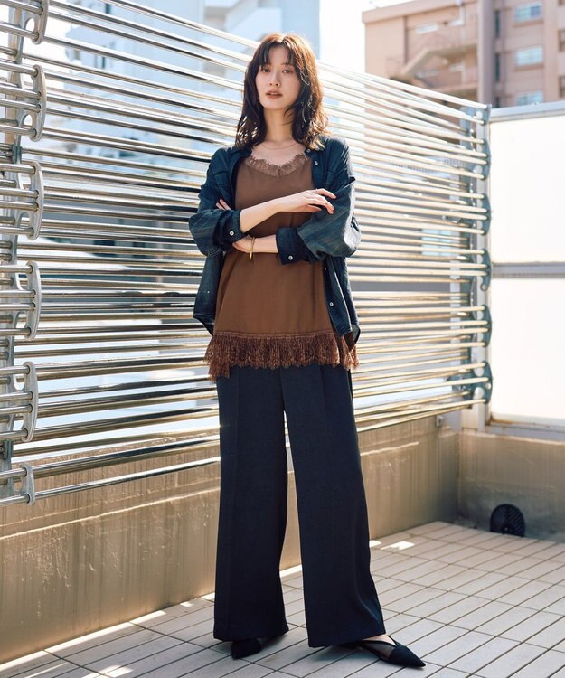YECCA VECCA シアーデニムシャツ Black