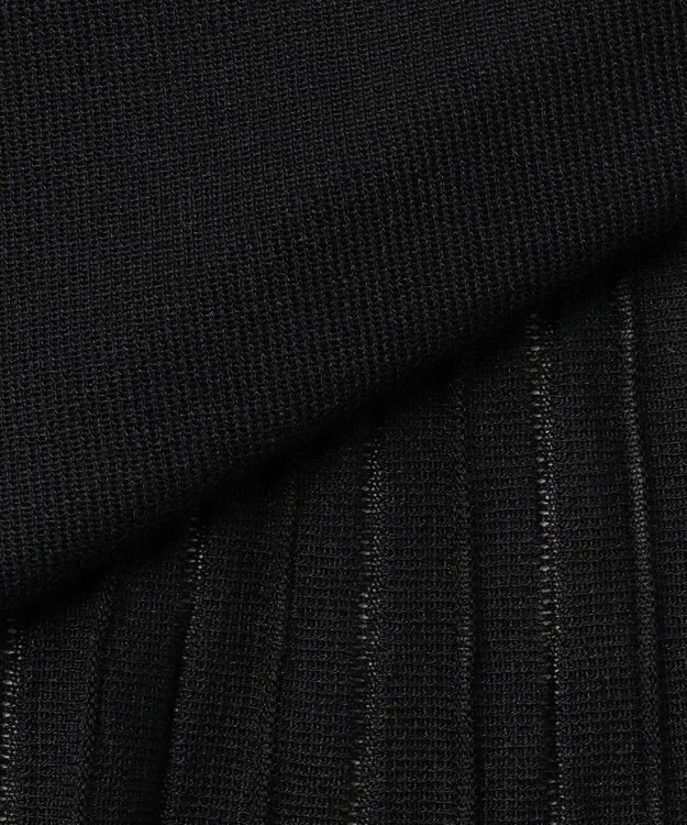 J.PRESS LADIES Vis/Pe スパーク バックプリーツ ニット ネイビー系