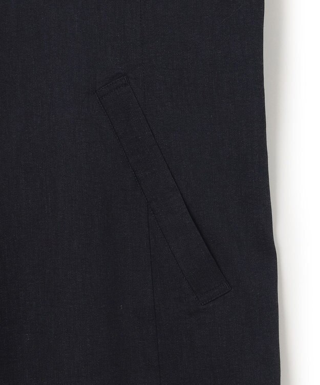 23区 【CLASSY.6月号掲載】リネンレーヨンストレッチ  ロング ジレ ネイビー系