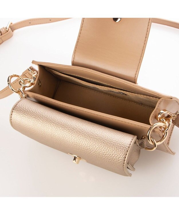 UNBILLION カシュカシュ cachecache / チェーンミニバッグ2個セットショルダー ベージュ