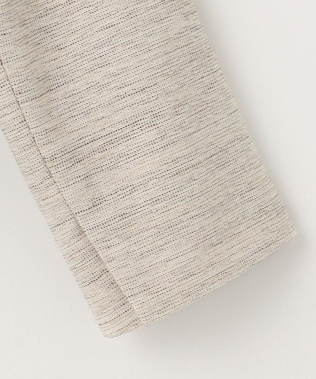 J.PRESS LADIES ライトツイードストレッチ ノーカラー ジャケット ベージュ系1