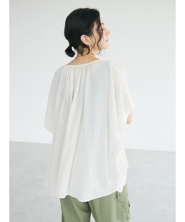 CRAFT STANDARD BOUTIQUE ウ゛ィンテージボイル２ＷＡＹタックブラウス Off White