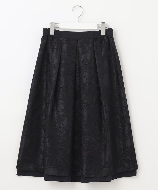 自由区 【XSサイズ～/洗える/リバーシブル】フラワーオパール リバーシブルスカート ネイビー系