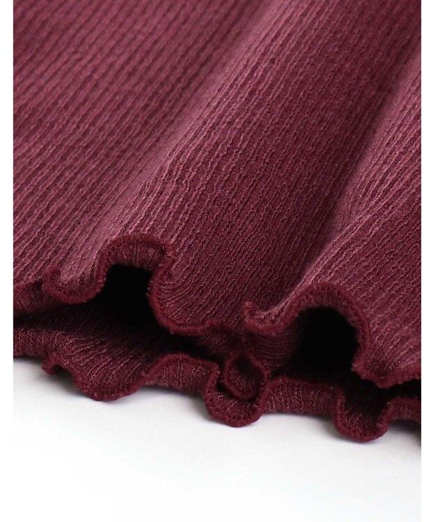 AMPHI あったかインナー 薄手 リブ素材 ９分袖 長袖 UWF360 アンフィ／ワコール エンジ