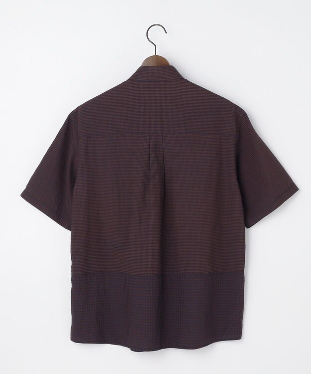 JOSEPH ABBOUD MOUNTAIN 【日本素材/軽量/オーガニックコットンブレンド】チェックコンビ アウトドア シャツ ダークブラウン系3