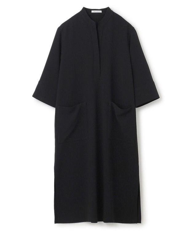 BEIGE， 【洗える】RUE / クロスオーバーVネックワンピース Black