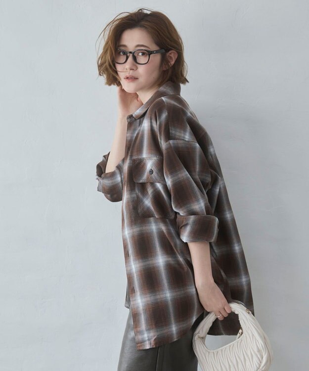 WEGO 【ユニセックス着用ITEM/SMLサイズ展開】オンブレチェックシャツ（LS） 柄4