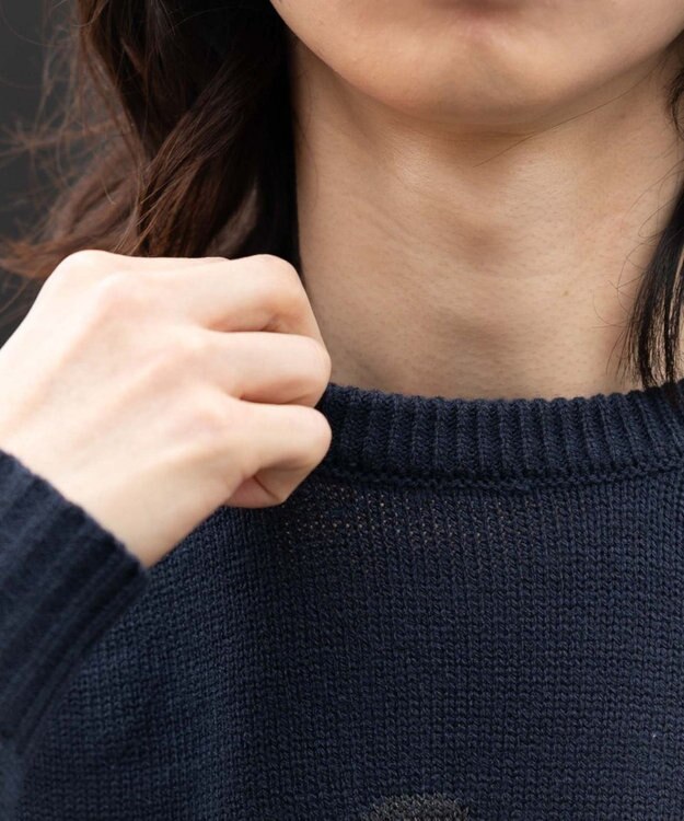 WEGO 【ユニセックス着用ITEM/MLサイズ展開】ジャガードアニマルプルオーバー ネイビー