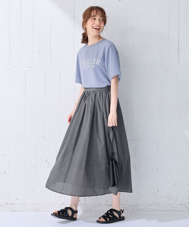 ANY 【WEB限定/UVカット/吸水速乾/接触冷感】ジョーゼットロゴ半袖Tシャツ ブルー