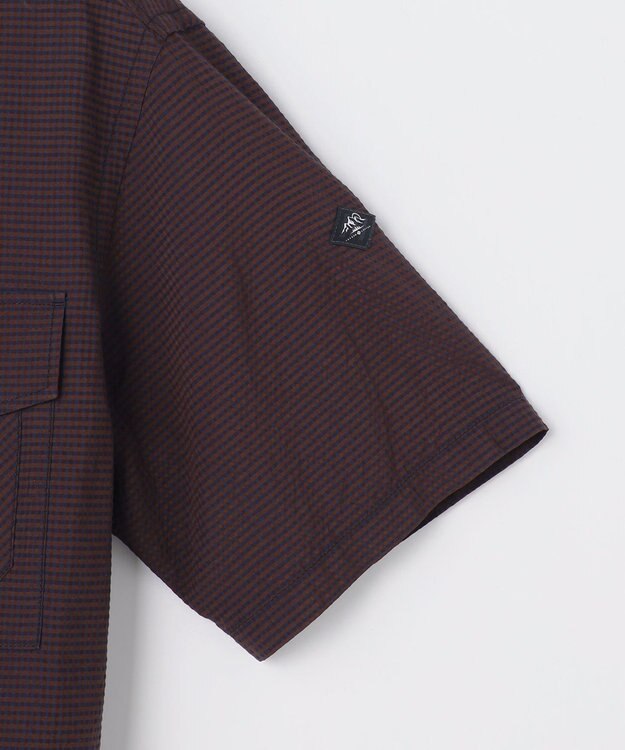 JOSEPH ABBOUD MOUNTAIN 【日本素材/軽量/オーガニックコットンブレンド】チェックコンビ アウトドア シャツ ダークブラウン系3