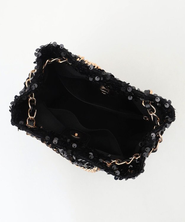 ANY SIS スパンコールチェーン バッグ ブラック