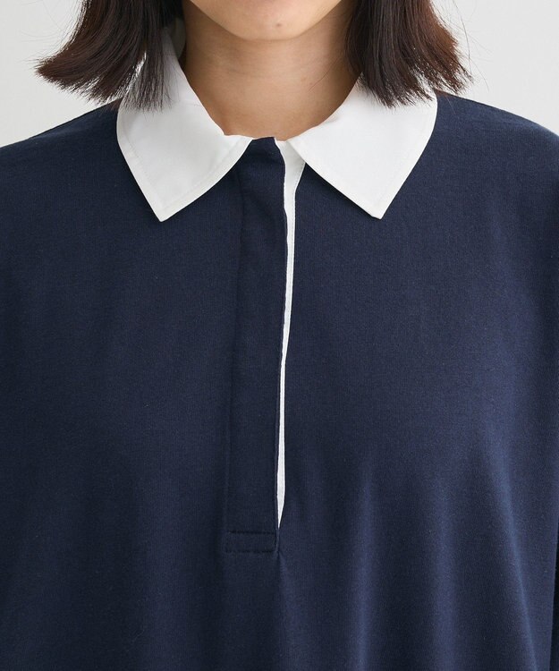 Green Parks ラガーシャツワンピース Navy