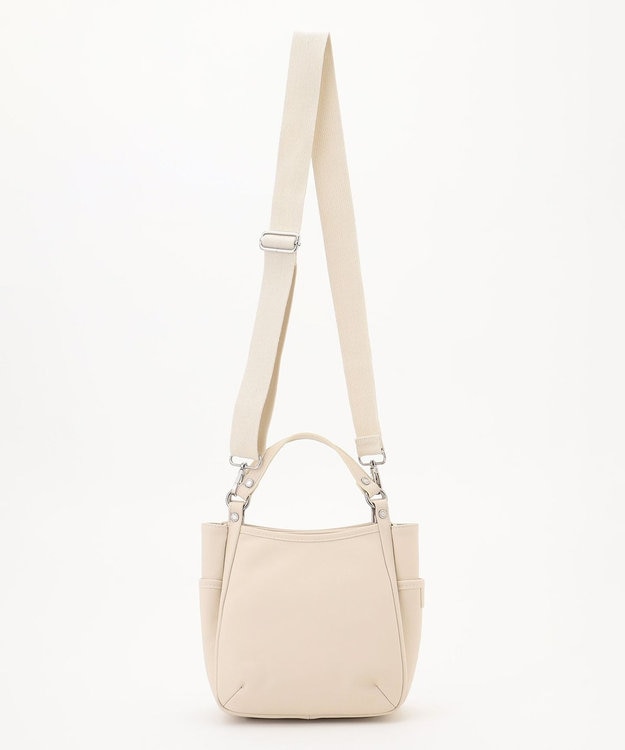 Y'SACCS カウレザー スクエア2wayミニトート アイボリー