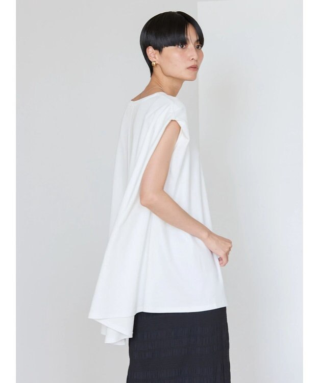 AMERICAN HOLIC 接触冷感フレンチスリーブカットチュニック Off White