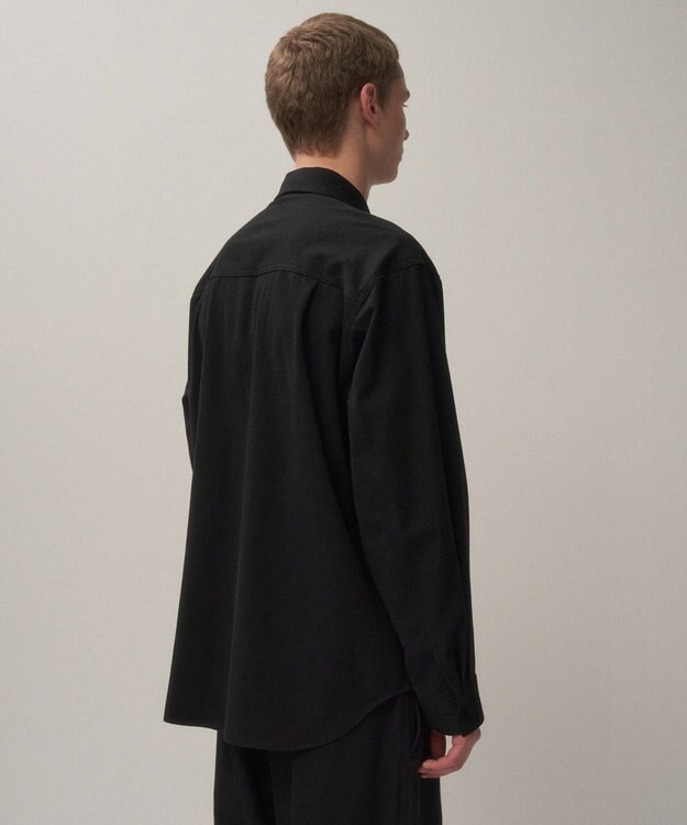 ATON HARD WASHED COTTON | シャツジャケット - UNISEX BLACK