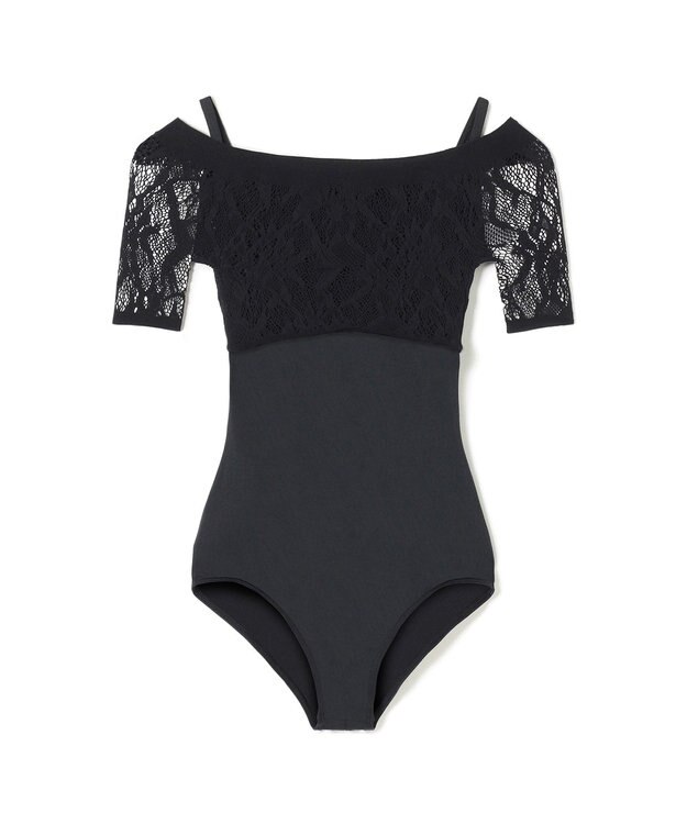 Chacott ハーフスリーブレオタード ブラック