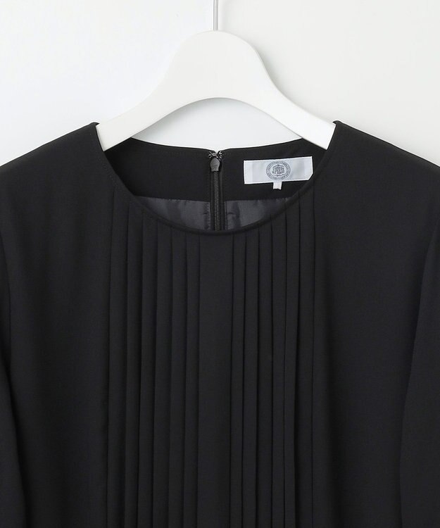 J.PRESS LADIES S 【洗える】ノルディス2wayジョーゼット フロントプリーツ ワンピース ブラック系