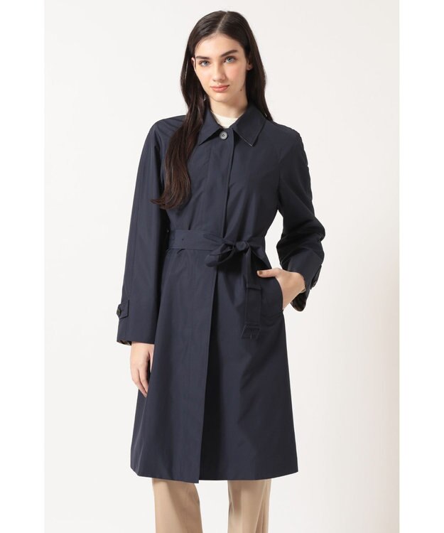 DAKS ハウスチェック ステンカラーコート ネイビー