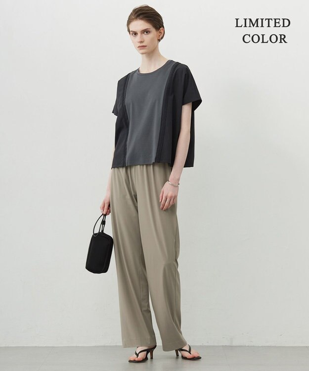 ICB L 【WEB限定カラーあり・UVカット・接触冷感・速乾】マットスキューバ セミワイドパンツ クリームブラウン系［WEB限定］