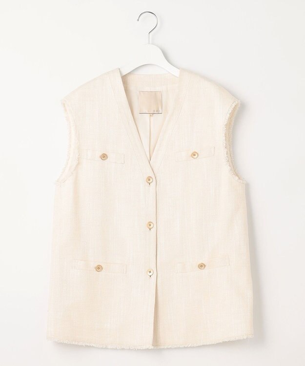 自由区 【セット可】ラミーブッチャー ショートジレ アイボリー系