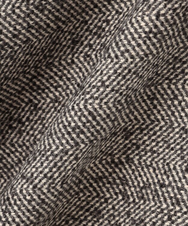 ANY 【ウエストゴム】ループツイードヘリンボーンフレアスカート グレーベース