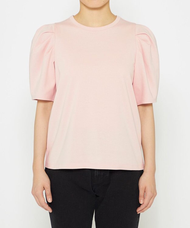 uncrave ダブルフェイスジャージー ボリュームスリーブカットソー ピンク