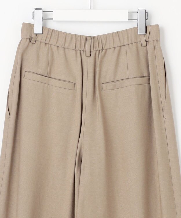 自由区 L 【洗える/セット可】キュプラリネンシャンタン ワイドパンツ ベージュ系