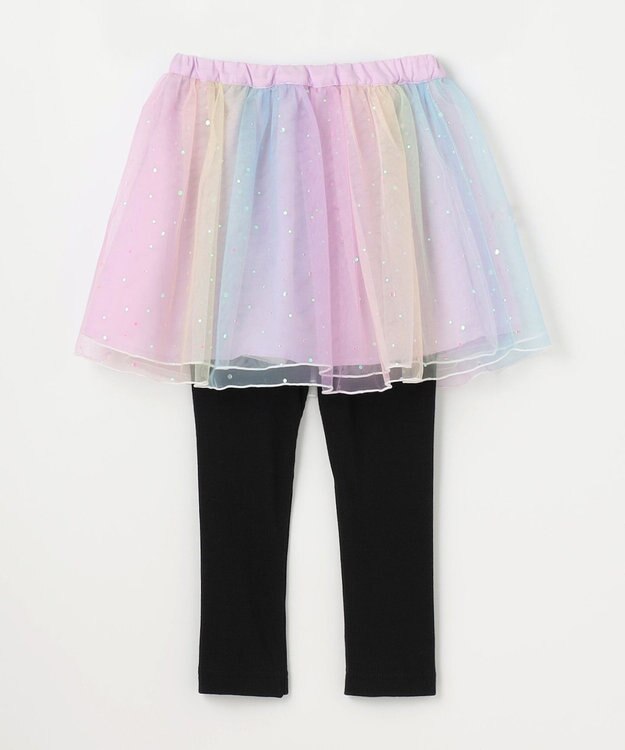 ANY KIDS リボン×ラメチュールスカッツ レインボー