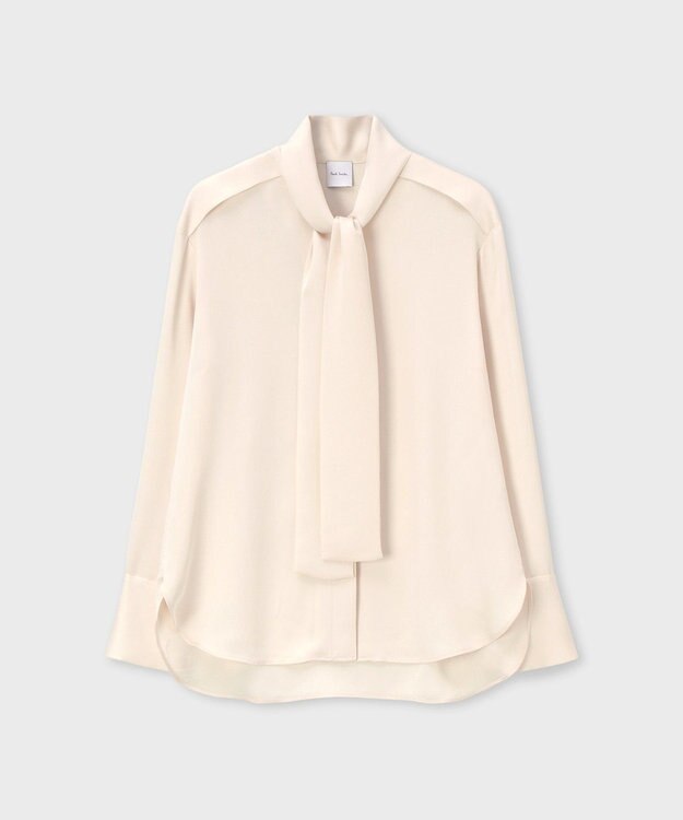 Paul Smith サテン ボウタイ ブラウス オフホワイト