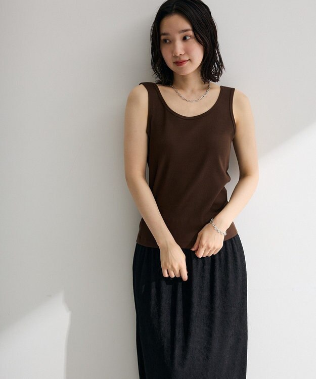 Green Parks ヘンリーネックタンクトップ Brown