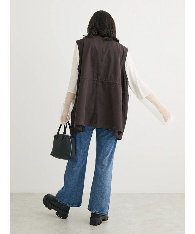 Green Parks ・ＳＵＧＡＲ　ＳＰＯＯＮ　ノーカラーミリタリーベスト Charcoal Gray