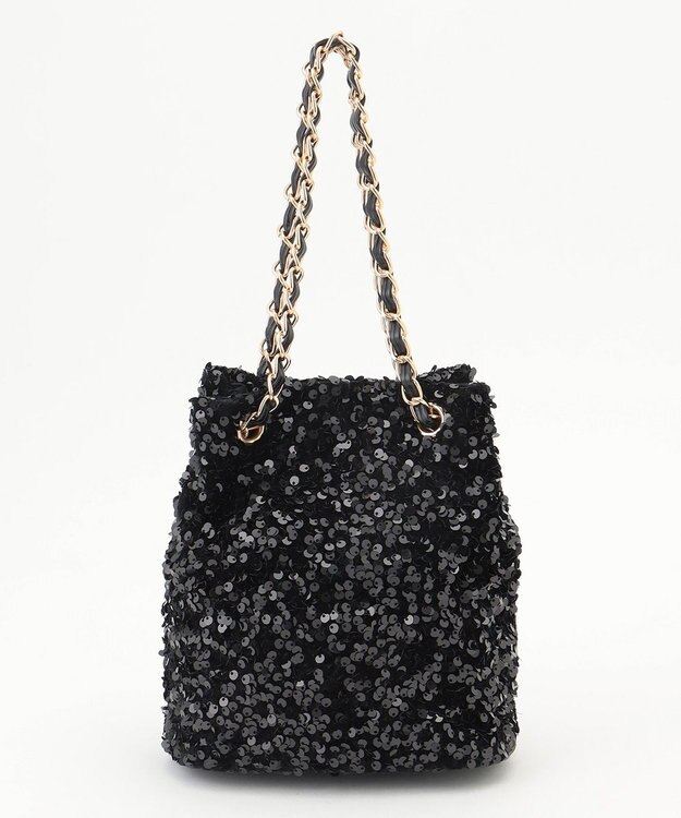 ANY SIS スパンコールチェーン バッグ ブラック