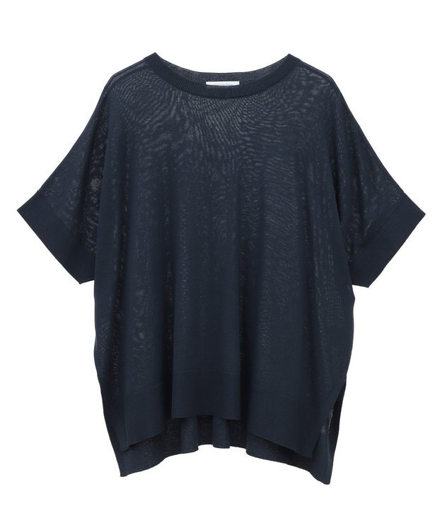 AMERICAN HOLIC 接触冷感サイドスリットニットプルオーバー Navy