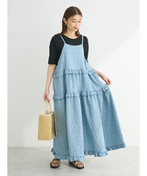 Green Parks ・Ｐｅｔｉｔ　Ｆｌｅｕｒフラワージャカードキャミワンピ Blue
