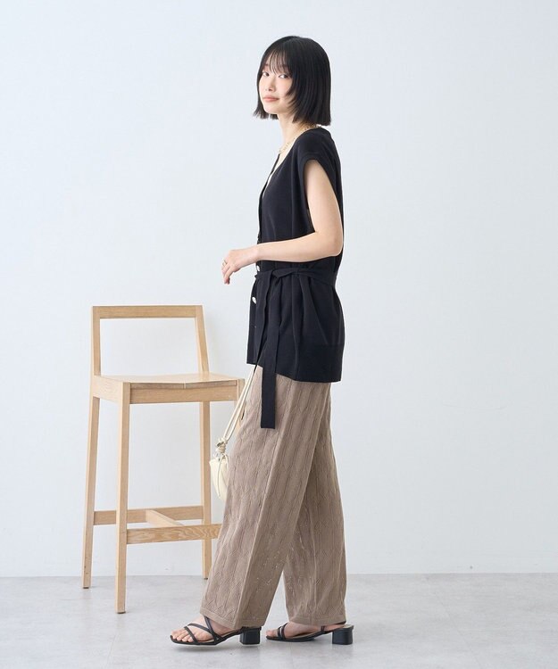 AMERICAN HOLIC 金ボタンニットジレ Black