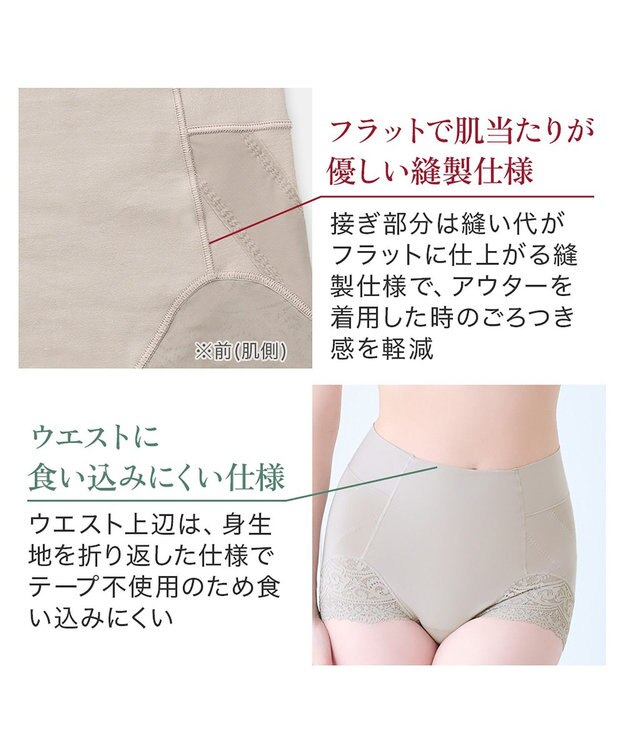 BRADELIS New York 【カヤビューティーラボ / ブラデリス】やわらか綿混ハイウエストショーツ24  補正 下着 サンドグレージュ