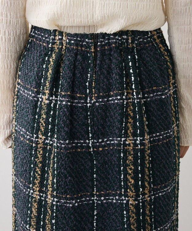 Green Parks ・ＳＵＧＡＲ　ＳＰＯＯＮ　チェックフリンジスカート Black