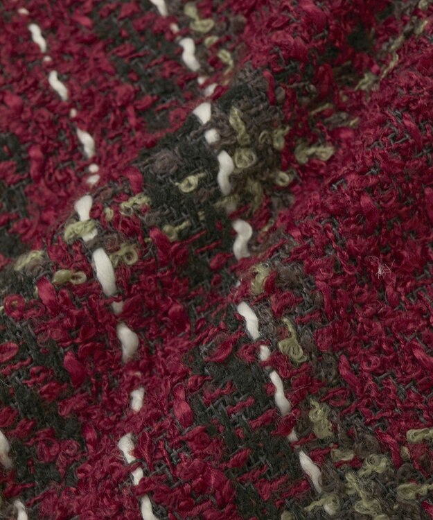 Green Parks ・ＳＵＧＡＲ　ＳＰＯＯＮ　チェックフリンジスカート Bordeaux