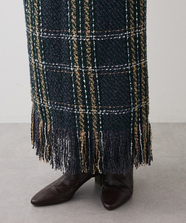 Green Parks ・ＳＵＧＡＲ　ＳＰＯＯＮ　チェックフリンジスカート Black