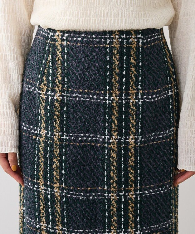 Green Parks ・ＳＵＧＡＲ　ＳＰＯＯＮ　チェックフリンジスカート Black