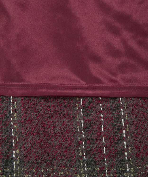 Green Parks ・ＳＵＧＡＲ　ＳＰＯＯＮ　チェックフリンジスカート Bordeaux